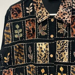 Tantrums VTG Tapestry Art-to-Wear Funky Jacket, Size medium Animal Print Floral